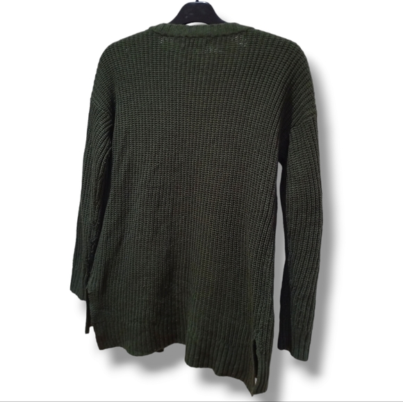 PINK ROSE Women's Army Green Emoji Knit Cardigan - Picture 11 of 16